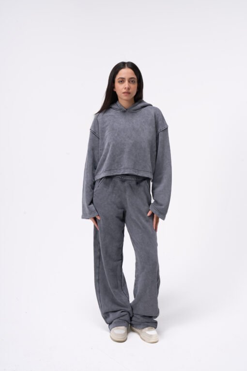 gray washed set / pants / top