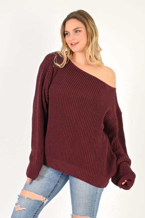 basic off shoulder burgundy - Image 3