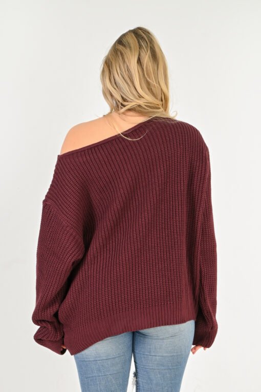 basic off shoulder burgundy - Image 4