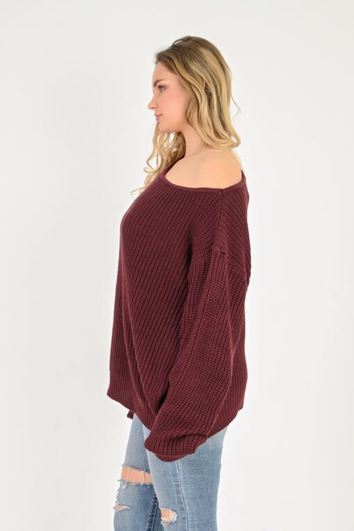 basic off shoulder burgundy - Image 5